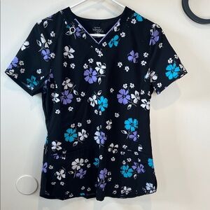 Cherokee Infinity Floral Print Scrub Top